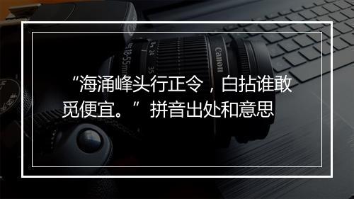 “海涌峰头行正令，白拈谁敢觅便宜。”拼音出处和意思