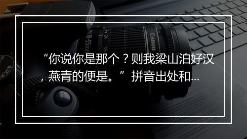 “你说你是那个？则我梁山泊好汉，燕青的便是。”拼音出处和意思