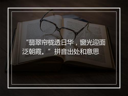 “翡翠帘栊透日华，窗光迎面泛朝霞。”拼音出处和意思