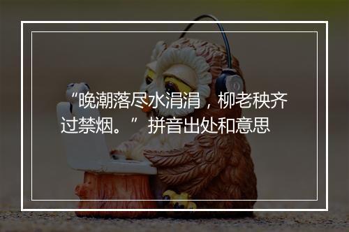 “晚潮落尽水涓涓，柳老秧齐过禁烟。”拼音出处和意思