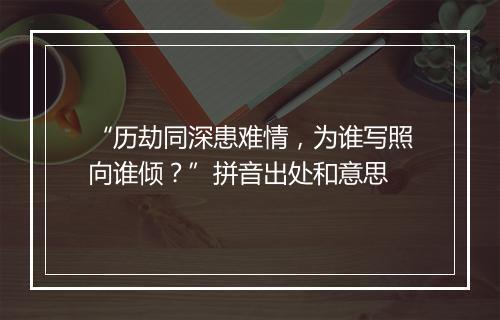 “历劫同深患难情，为谁写照向谁倾？”拼音出处和意思