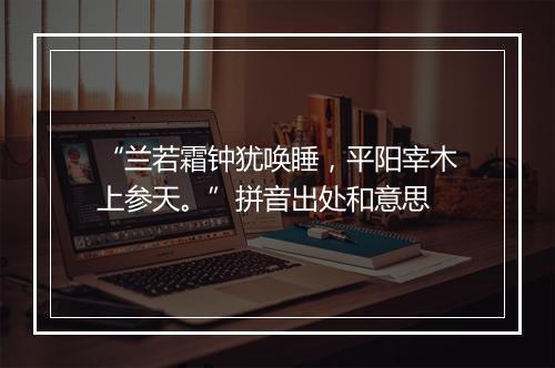 “兰若霜钟犹唤睡，平阳宰木上参天。”拼音出处和意思