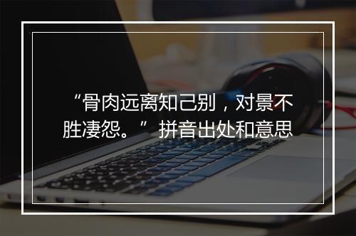 “骨肉远离知己别，对景不胜凄怨。”拼音出处和意思