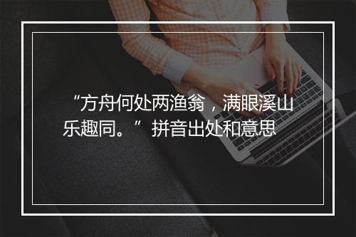 “方舟何处两渔翁，满眼溪山乐趣同。”拼音出处和意思