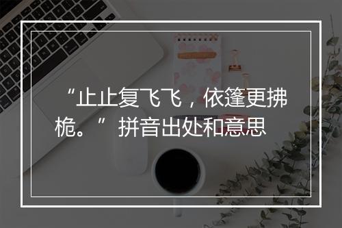 “止止复飞飞，依篷更拂桅。”拼音出处和意思