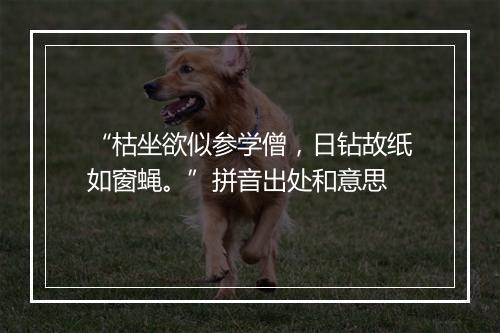 “枯坐欲似参学僧，日钻故纸如窗蝇。”拼音出处和意思