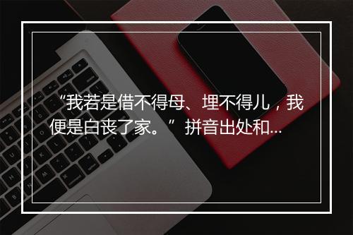 “我若是借不得母、埋不得儿，我便是白丧了家。”拼音出处和意思