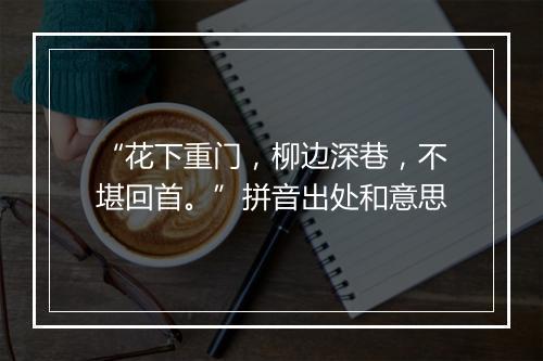 “花下重门，柳边深巷，不堪回首。”拼音出处和意思