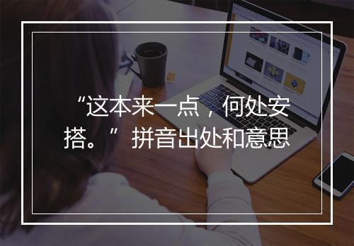 “这本来一点，何处安搭。”拼音出处和意思