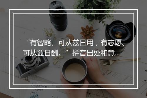 “有智略、可从兹日用，有志愿、可从兹日酬。”拼音出处和意思