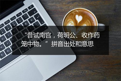 “昔试南宫，荷明公、收作药笼中物。”拼音出处和意思