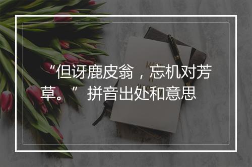 “但讶鹿皮翁，忘机对芳草。”拼音出处和意思