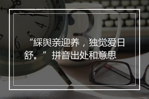 “綵舆亲迎养，独觉爱日舒。”拼音出处和意思