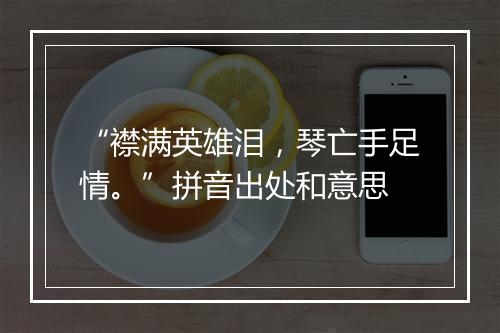 “襟满英雄泪，琴亡手足情。”拼音出处和意思