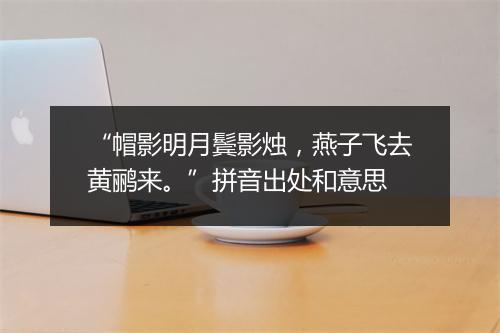 “帽影明月鬓影烛，燕子飞去黄鹂来。”拼音出处和意思