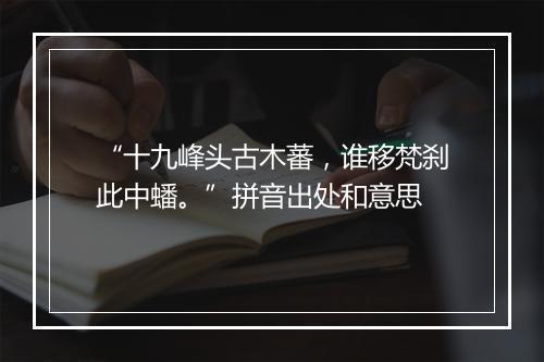 “十九峰头古木蕃，谁移梵刹此中蟠。”拼音出处和意思