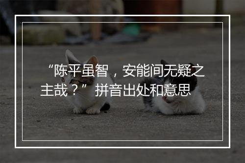 “陈平虽智，安能间无疑之主哉？”拼音出处和意思