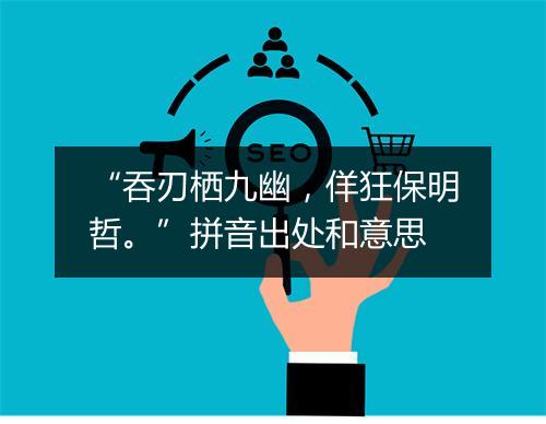 “吞刃栖九幽，佯狂保明哲。”拼音出处和意思