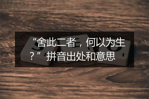 “舍此二者，何以为生？”拼音出处和意思