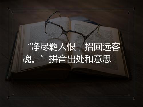 “净尽羁人恨，招回远客魂。”拼音出处和意思