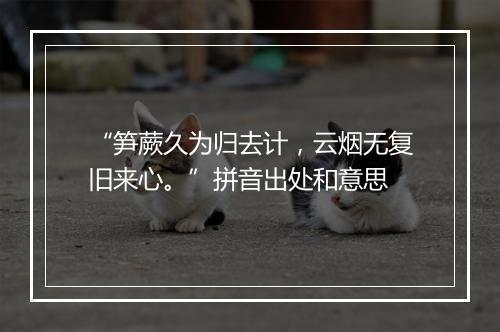 “笋蕨久为归去计，云烟无复旧来心。”拼音出处和意思