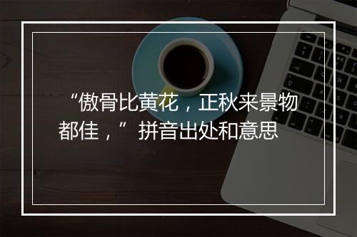 “傲骨比黄花，正秋来景物都佳，”拼音出处和意思