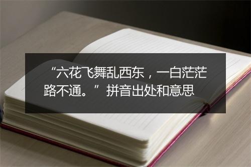 “六花飞舞乱西东，一白茫茫路不通。”拼音出处和意思