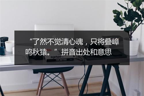 “了然不觉清心魂，只将叠嶂鸣秋猿。”拼音出处和意思