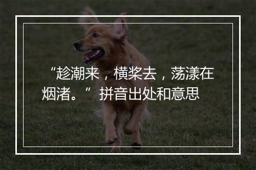 “趁潮来，横桨去，荡漾在烟渚。”拼音出处和意思