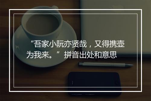 “吾家小阮亦贤哉，又得携壶为我来。”拼音出处和意思