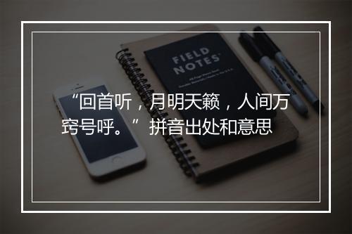 “回首听，月明天籁，人间万窍号呼。”拼音出处和意思