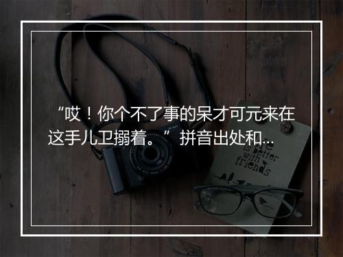 “哎！你个不了事的呆才可元来在这手儿卫搦着。”拼音出处和意思