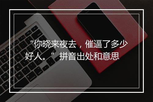 “你晓来夜去，催逼了多少好人。”拼音出处和意思