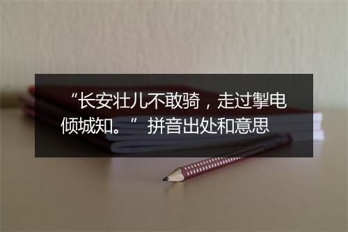 “长安壮儿不敢骑，走过掣电倾城知。”拼音出处和意思