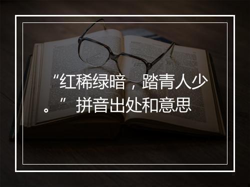 “红稀绿暗，踏青人少。”拼音出处和意思