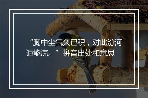 “胸中尘气久已积，对此汾河讵能浣。”拼音出处和意思