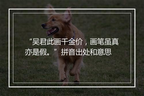 “吴君此画千金价，画笔虽真亦是假。”拼音出处和意思