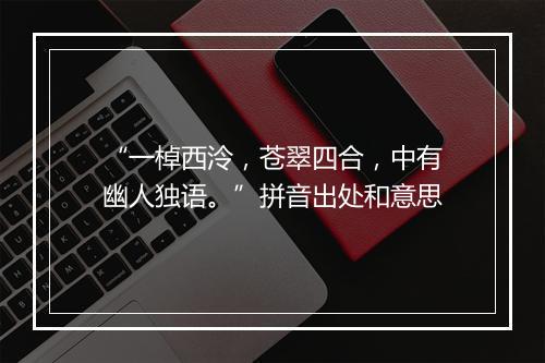 “一棹西泠，苍翠四合，中有幽人独语。”拼音出处和意思