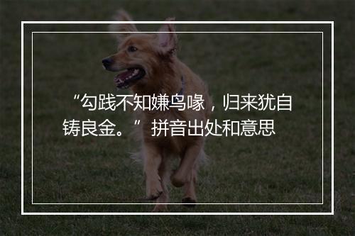 “勾践不知嫌鸟喙，归来犹自铸良金。”拼音出处和意思