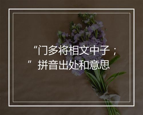 “门多将相文中子；”拼音出处和意思