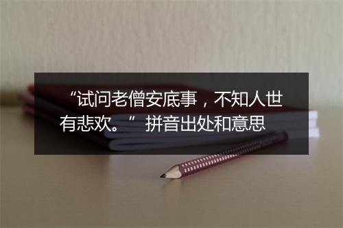 “试问老僧安底事，不知人世有悲欢。”拼音出处和意思