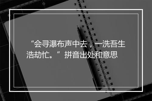 “会寻瀑布声中去，一洗吾生浩劫忙。”拼音出处和意思