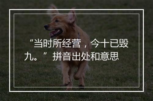 “当时所经营，今十已毁九。”拼音出处和意思