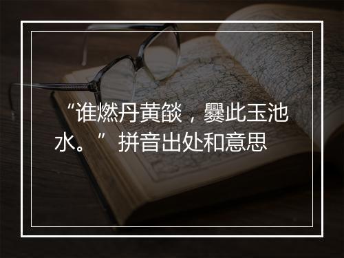 “谁燃丹黄燄，爨此玉池水。”拼音出处和意思