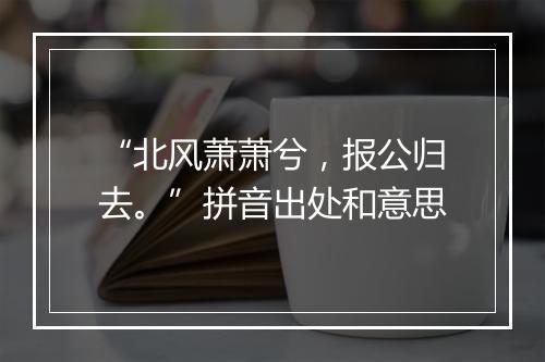 “北风萧萧兮，报公归去。”拼音出处和意思