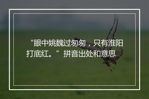 “眼中姚魏过匆匆，只有淮阳打底红。”拼音出处和意思