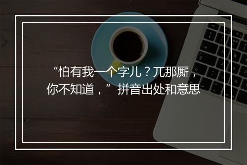 “怕有我一个字儿？兀那厮，你不知道，”拼音出处和意思