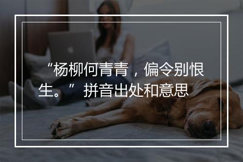 “杨柳何青青，偏令别恨生。”拼音出处和意思