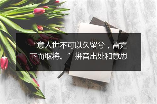 “意人世不可以久留兮，雷霆下而取将。”拼音出处和意思