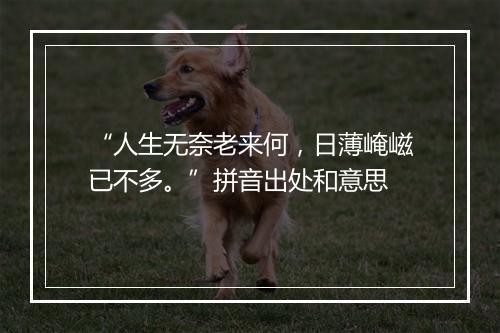 “人生无奈老来何，日薄崦嵫已不多。”拼音出处和意思